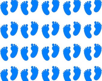 Baby Feet Vinyl Stickers, Choice of Size, Quantity and Colour. Pink Baby Feet Sticker or Blue Baby Feet or Gold or Silver Baby Feet