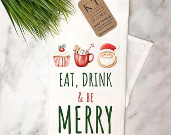 Snap shut  Kitchen Towel | Over-the-Stove Handle| Stay Put | eat drink and be merry