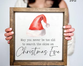 Christmas printable | print at home holiday card | May you never be too old to search the skies on Christmas Eve