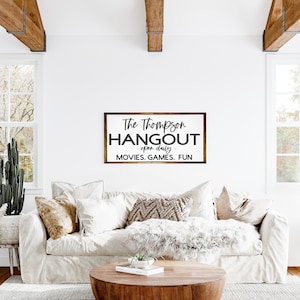Personalized Family Hangout Sign: Custom Game Room Decor