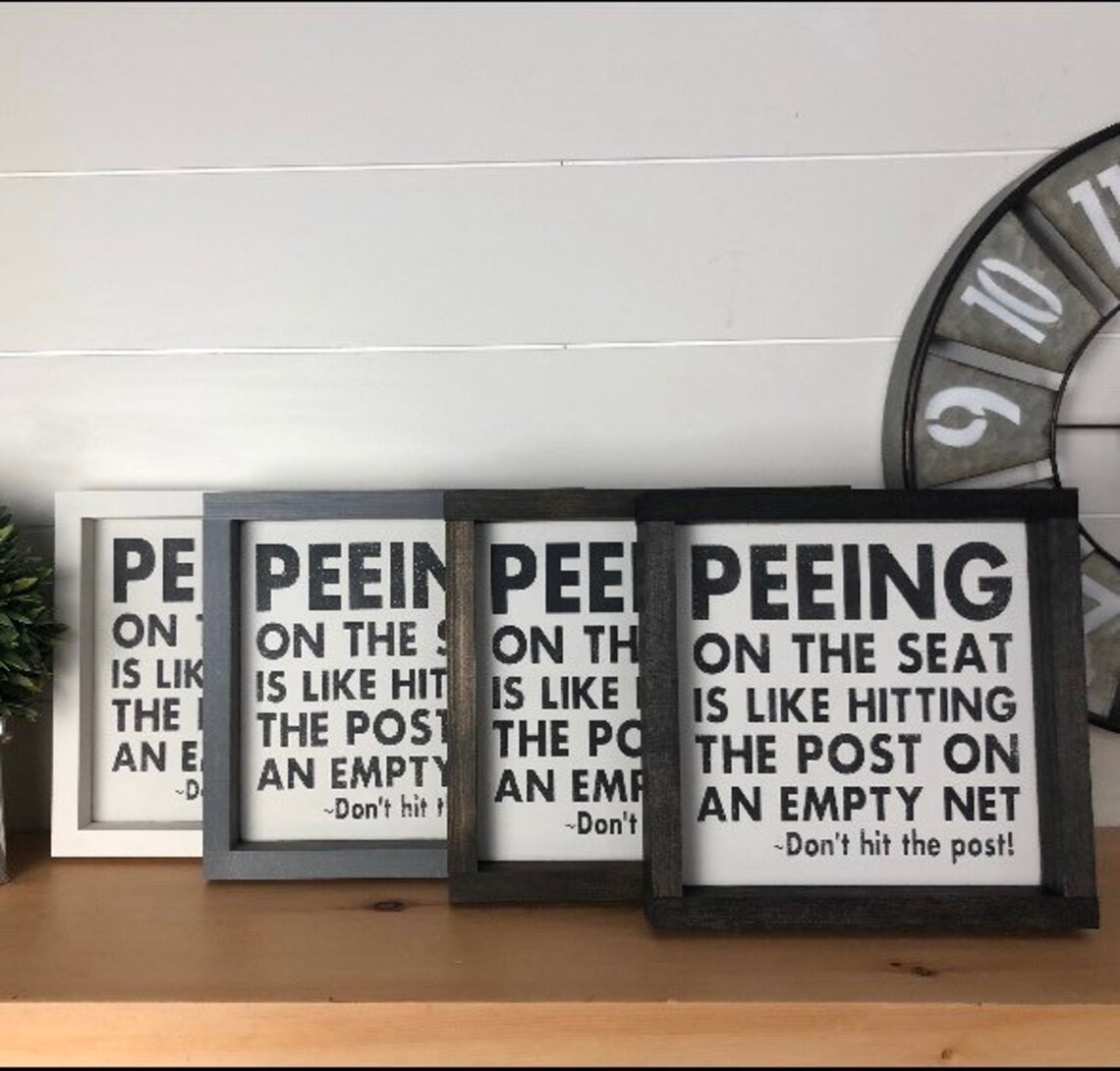 Funny Bathroom Sign Peeing on the Seat is Like Hitting the - Etsy Canada