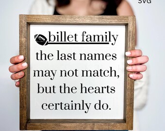Football Billet family printable | Home Decor billet gift football | SVG