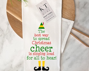 Elf  Kitchen Towel | Over-the-Stove Handle| Stay Put | Christmas cheer
