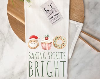 Baking  Kitchen Towel | Over-the-Stove Handle| Stay Put | baking spirits bright