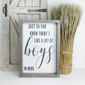 Boy mom gift | Just so you know there’s like a lot of boys in here | mom of boys gift | house of boys gift