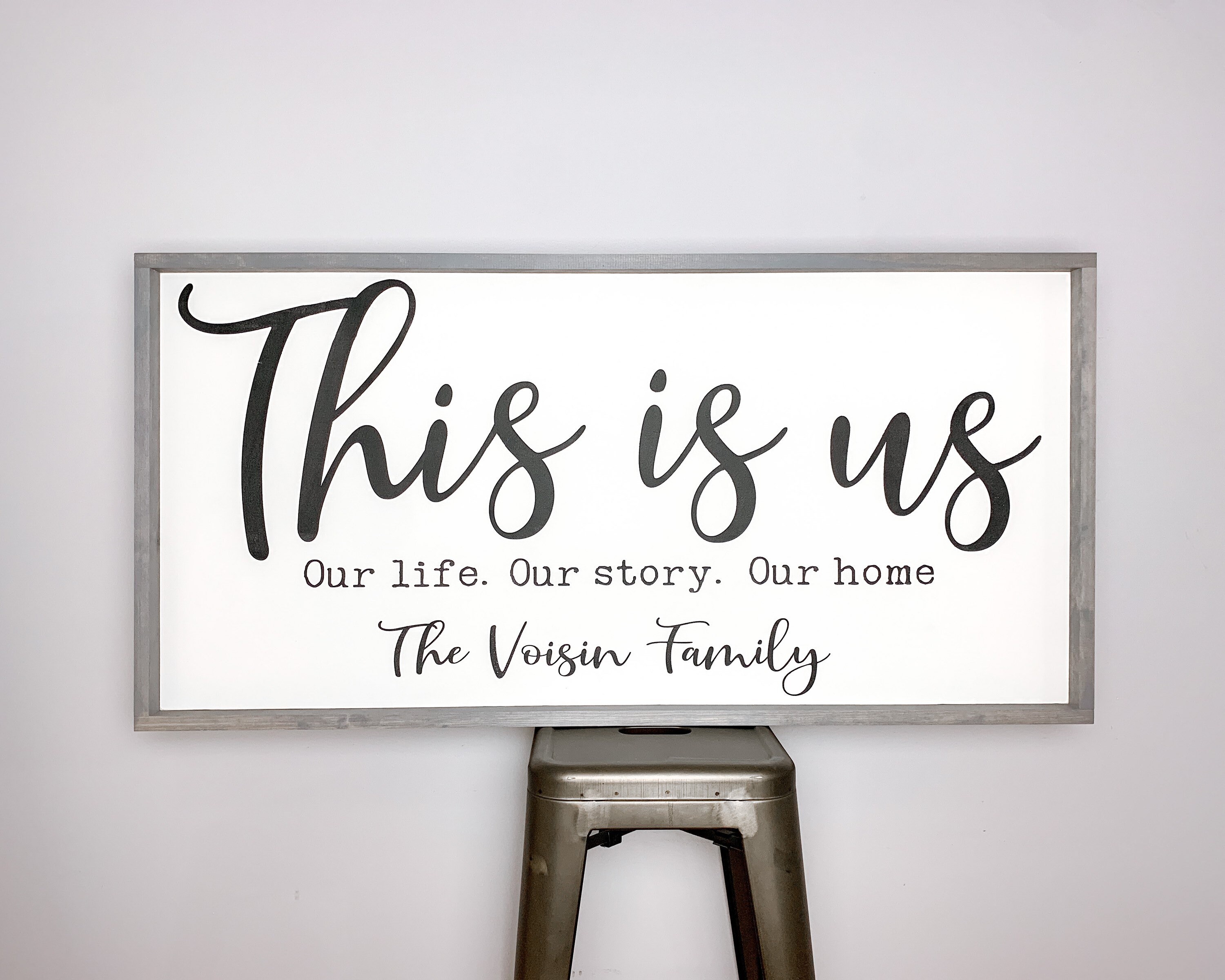 Personalized Wood Sign This is Us Our Life Our Story Our Etsy