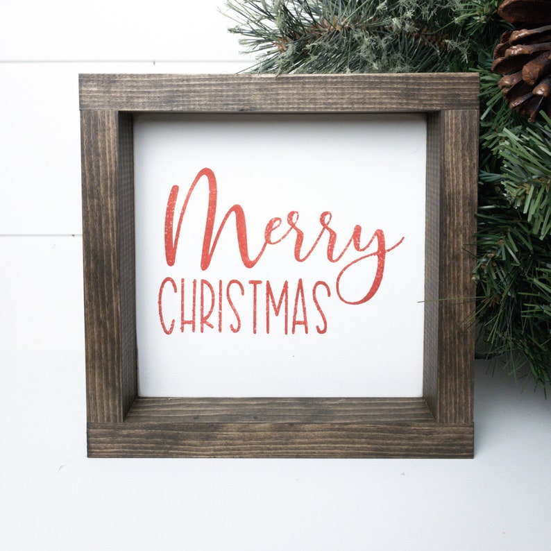Shelf Decor Mini Wood Sign Merry Christmas Tiered Tray sign