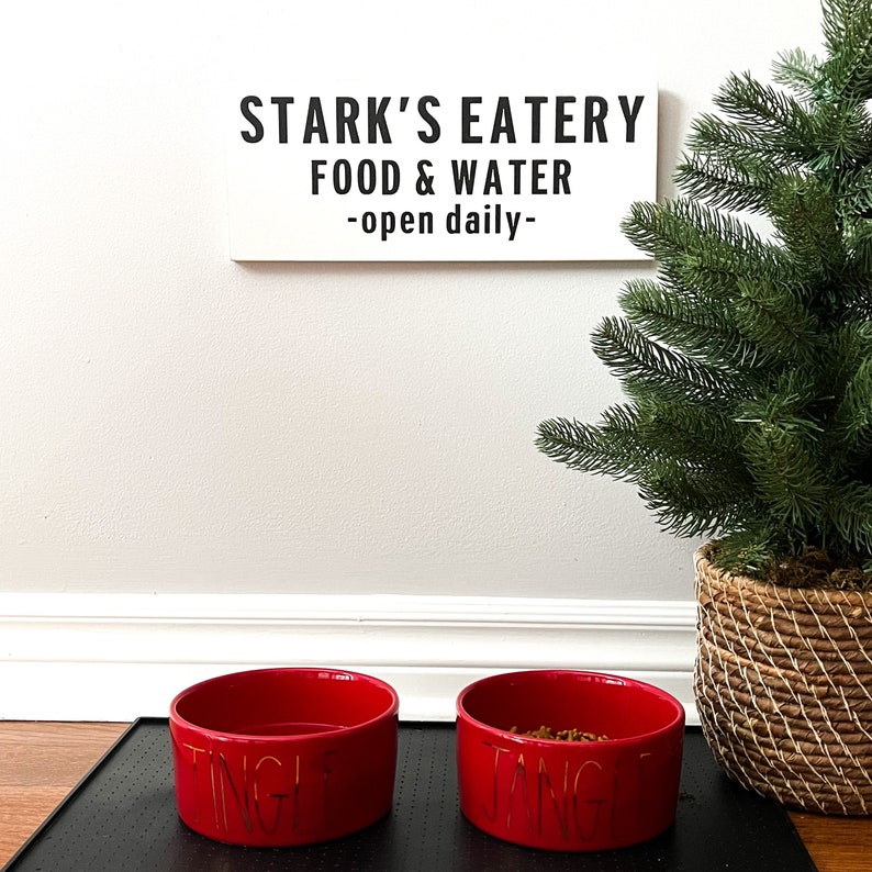 Personalized Dog Food Sign © Pet Feeding Sign Pups Eatery Etsy