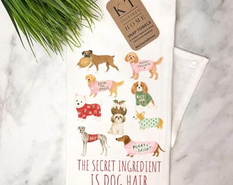 Dog snap it Kitchen Towel | Over-the-Stove Handle| Stay Put | the secret ingredient is dog hair