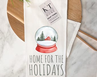 Snow globe Kitchen Towel | Over-the-Stove Handle| Stay Put | home for the holidays
