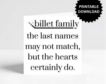 Billet family greeting card | paper billet gift baseball | thank you billet