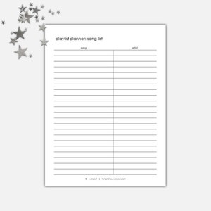Diy Playlist Planner Song List Templates, Diy Custom Music Planner, Song Planner Templates, Printable Home Planner, Power Point Template