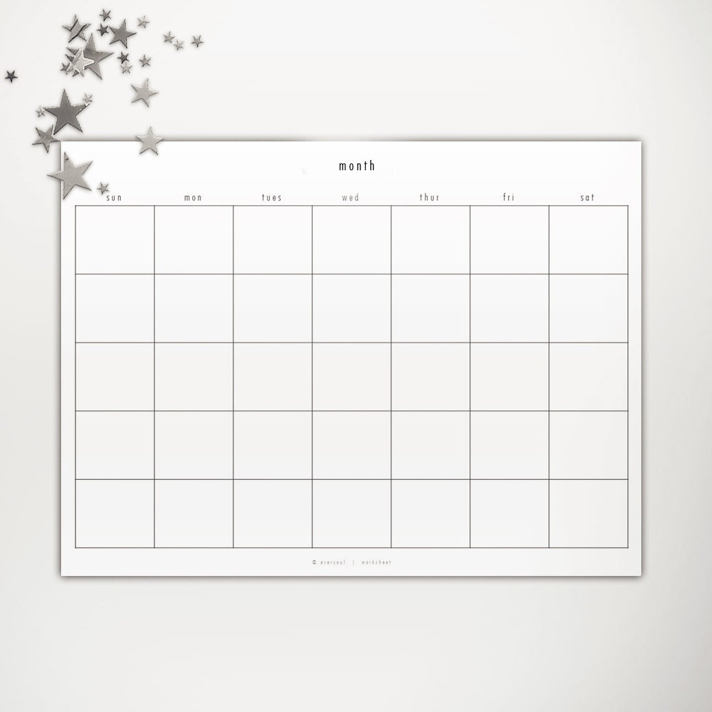 diy monthly calendar landscape templates diy custom planner etsy