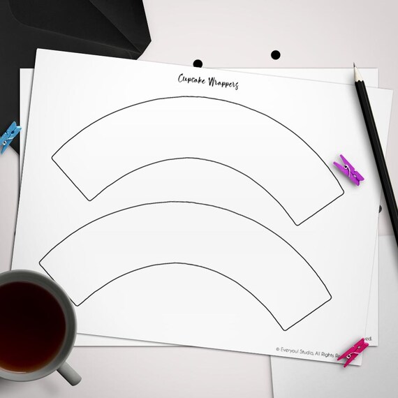 Diy Cupcake Wrapper Diy Templates Party Templates Label Etsy