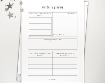 prayer worksheet etsy