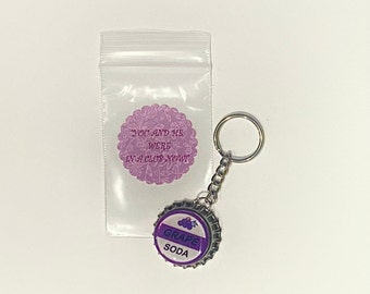 Replica Grape Soda Ellie Badge Keychain