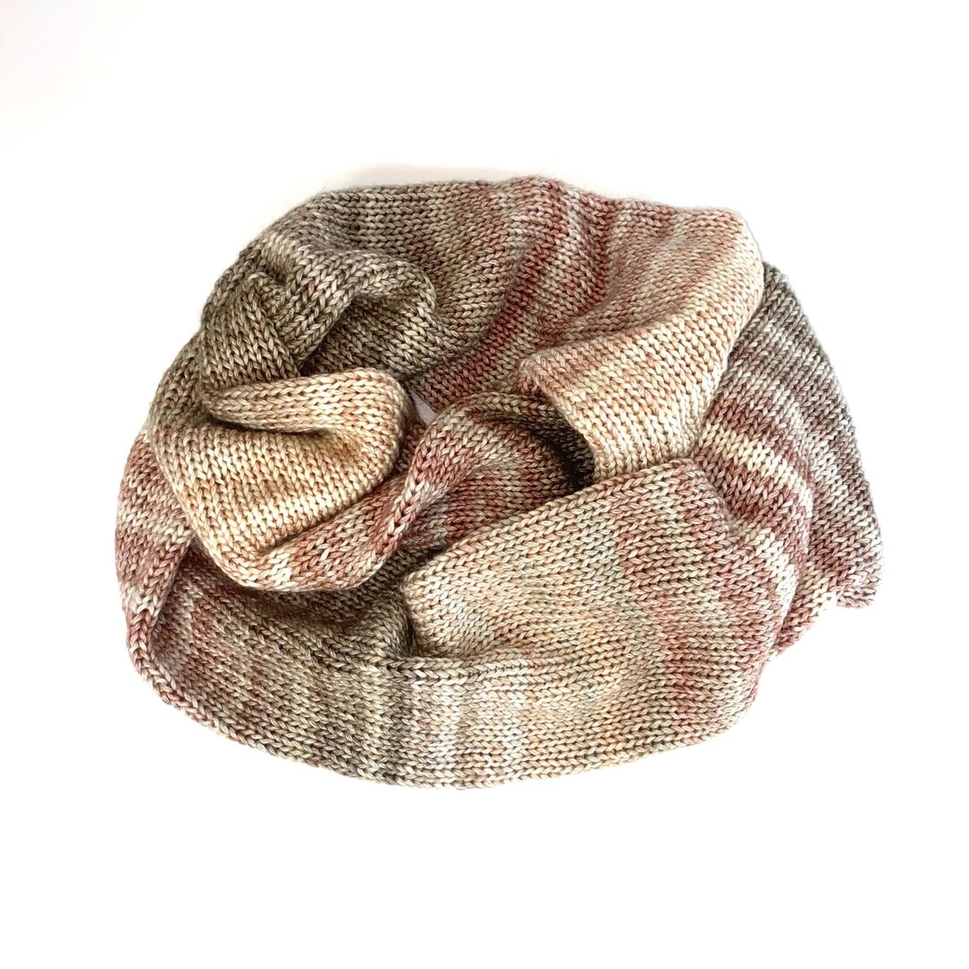 Beige Ombré Hand Made Knit Scarf Extra Long Unisex Scarf Colorful Knit ...