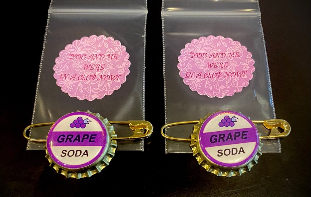 Set of 2 GOLD Ellie Badges Grape Soda Pins - Etsy