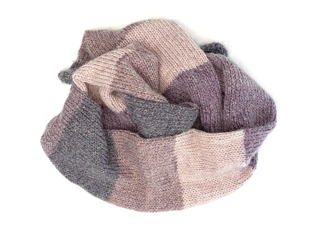 Beige Soft Hand Made Knit Scarf Extra Long Unisex Scarf Colorful Knit ...