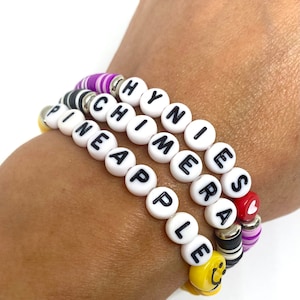 Heishi Name Bracelet Heishi Bead Bracelet Personalized Heishi Bead Bracelet Custom Name Bracelet Tyler Hynes Inspired Heishi Bracelet