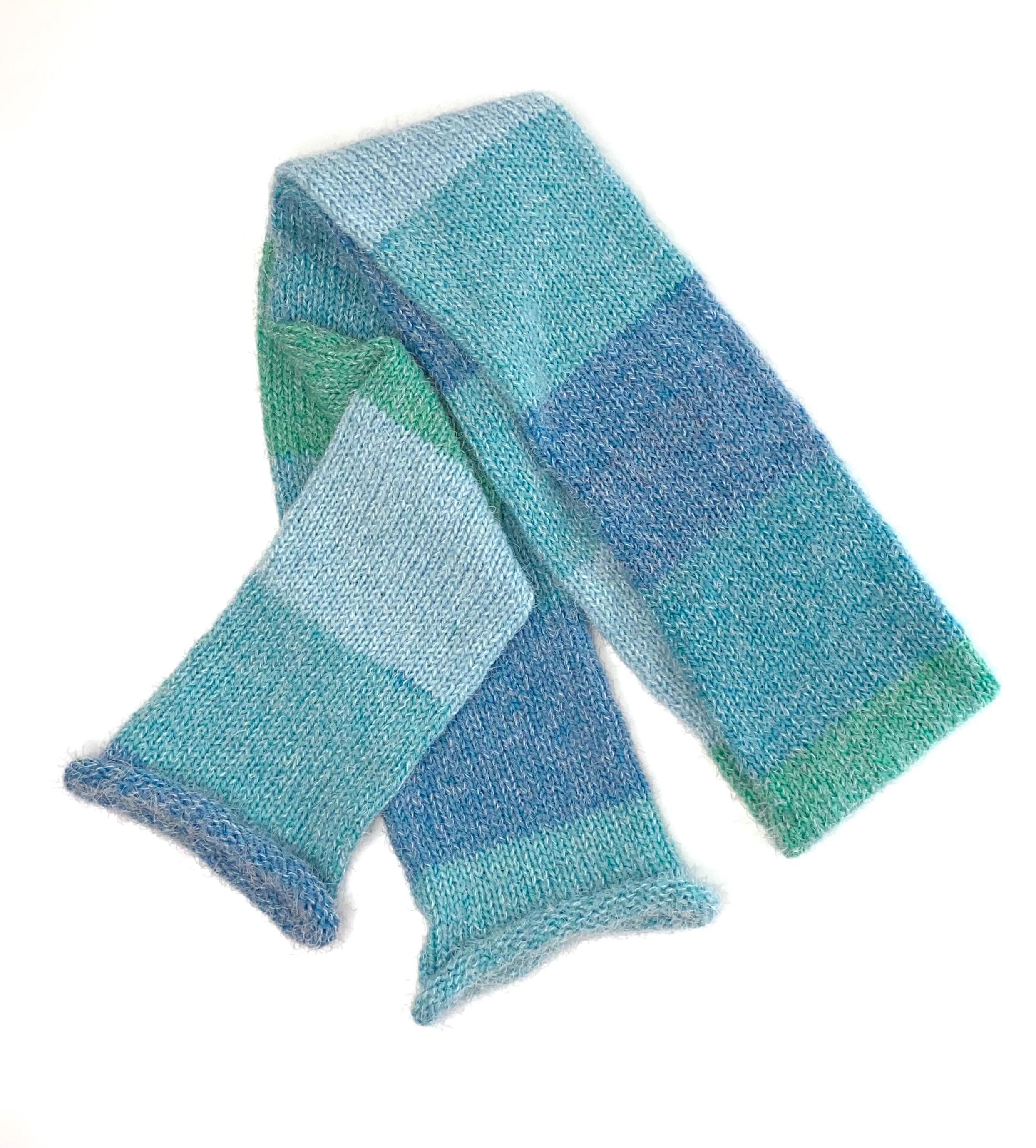 Teal Super Soft Hand Made Knit Scarf Xtra Long Unisex Scarf Colorful ...