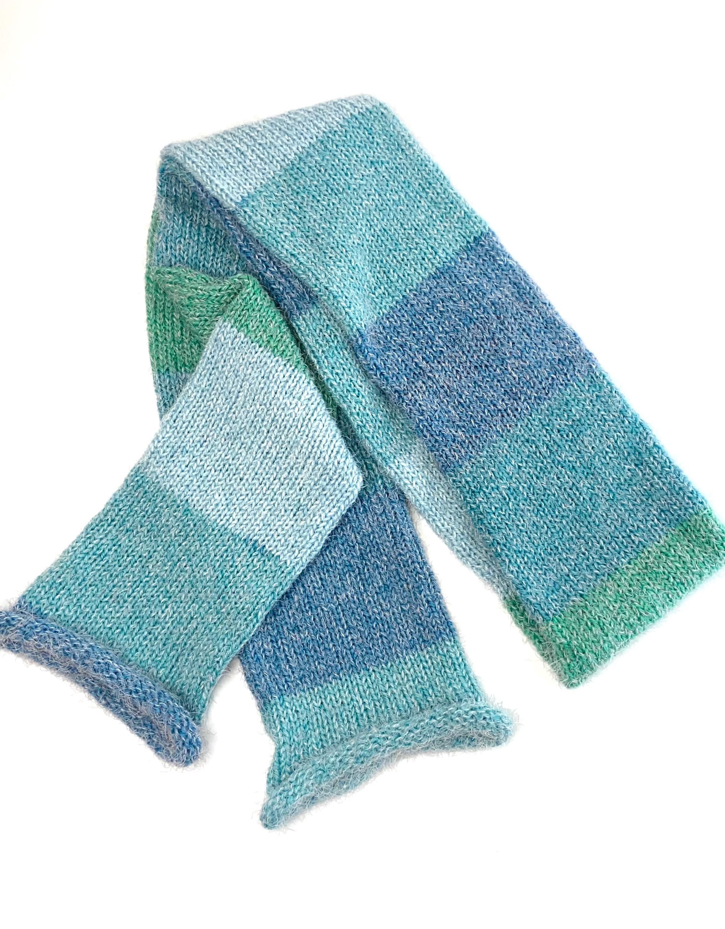 Teal Super Soft Hand Made Knit Scarf Xtra Long Unisex Scarf Colorful ...
