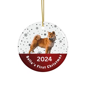 Puppy&#39;s First Christmas, Christmas Dog Decor, Holiday Tree Ornament, Pet Gift, Custom Puppy Christmas Decoration, Dog Lover Gift