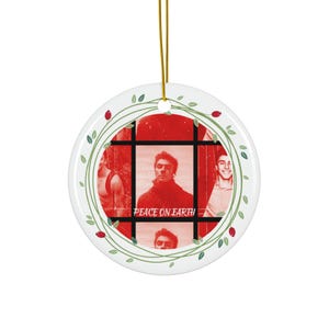 Peace on Earth, Merry Christmas ornament, gift, Ceramic Ornament, Christmas Gift, Holiday Ornament, Keepsake Ornament,