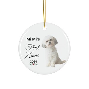 Puppy&#39;s First Christmas, Christmas Dog Decor, Holiday Tree Ornament, Pet Gift, Custom Puppy Christmas Decoration, Dog Lover Gift