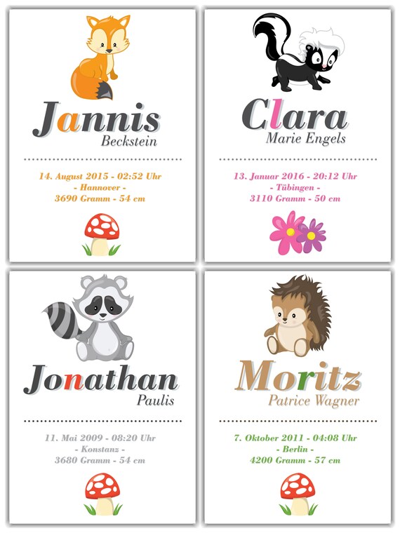 Individual Graphics For Birth Or Baptism Young Girls Etsy