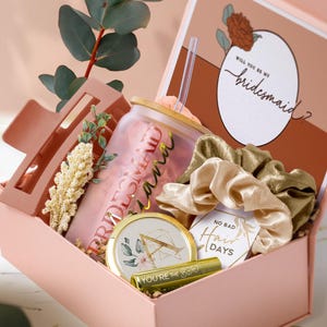 Will You Be My Bridesmaid Spa Set in Terracotta, Bridesmaid Proposal Gift with Personalized Bridal Party Box, in Blush, Sage, or Blue (BE1)