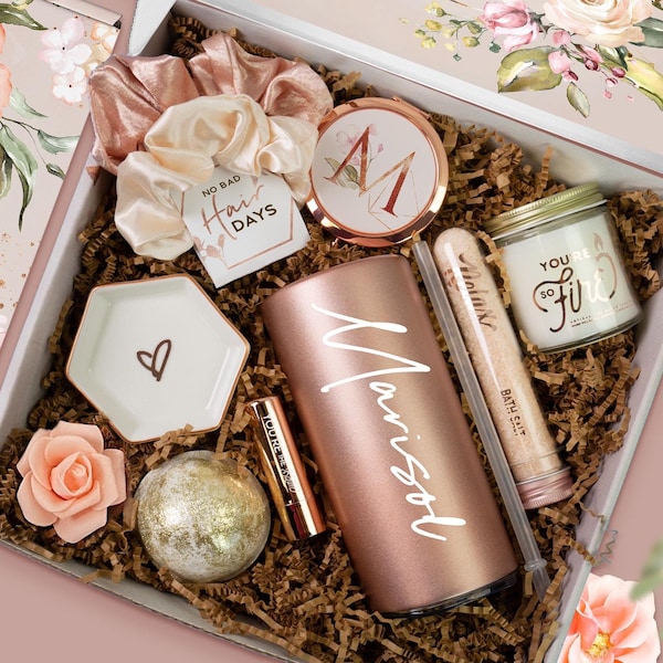 Personalized Valentine's Day Gift For Her, Custom Valentines Gift Box For Wife, Be My Valentine Spa Set For Girlfriend and Women (Va1)