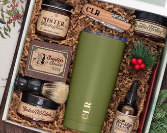 Christmas Spa Set for Men, Xmas Gift for Dad, Masculine Bath Set For Him, X-mas Gift for Brother, Male Coworker Office Gift Exchange (MX1)