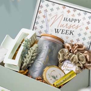 Nurses Week Gift Set, Best Nurse Ever Set for Coworker or Friend, Iced Coffee Gift Box, Thank You for Traveling Nurse or Nursing Staff (NS3)