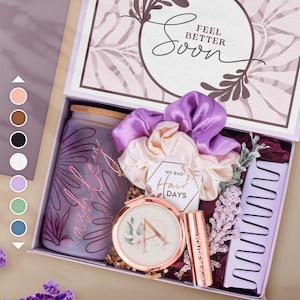 Get Well Soon Box, Encouragement Gift Basket, Surgery Recovery Care Package, Pick Me Up Thinking of You for Her, Hug in a Box (GW1)