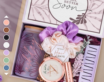 Get Well Soon Box, Encouragement Gift Basket, Surgery Recovery Care Package, Pick Me Up Thinking of You for Her, Hug in a Box (GW1)