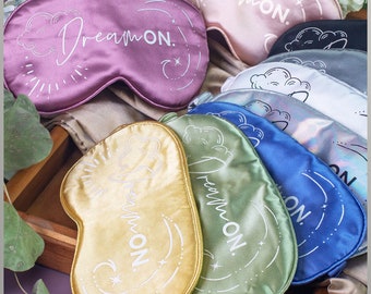 Satin Sleeping Masks for Women's Sleep Wear, Cute Comfy Sleeping Aid Gifts for Her, Self Care Gift Ideas for Bachelorette Party Favors