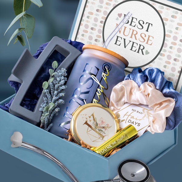 Nurses Week Gift Box, Best Nurse Ever Set for Coworker Friend, Bulk Nursing Staff, Thank You Staff, Preceptor, PA, NP, NCLEX, Gift Set (NS3)