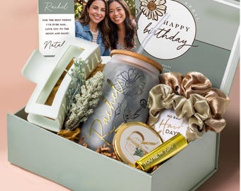 October or November Birth Flower Gift Box for Her, Birthday Month Idea, Personalized Birthday Set, Coffee Cup for Best Friend or Mom (HB3)