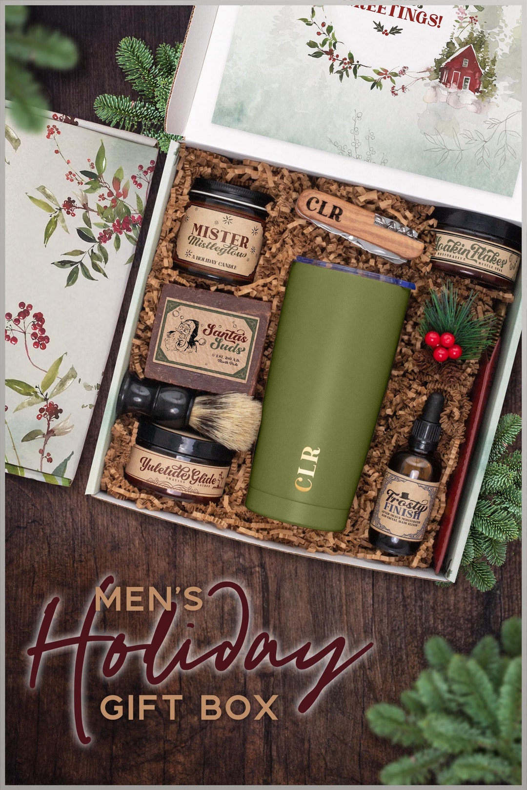 Christmas Spa Set for Men, Xmas Gift for Dad, Masculine Bath Set for ...
