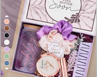 Get Well Soon Gift Basket, Encouragement Gift Basket, Surgery Recovery Care Package, Pick Me Up Thinking of You for Her, Hug in a Box (GW1)