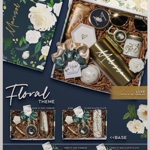 Themed Bridesmaid Proposal Box with Matching Goods, Will You Be My Bridesmaid Box with Bridesmaid Gifts, Ask Bridesmaid Gift Box Set Th1 image 3