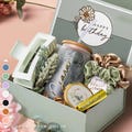 April, May or June Birth Flower Gift Box for Her, Birthday Month Idea, Personalized Birthday Set, Coffee Cup for Best Friend or Mom (HB3)