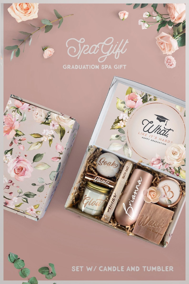 Time To Relax Graduation Spa Gift Set For Her, College Class of 2024 Graduation Gift Box for Best Friend, Daughter, Teacher or Student (GH1) image 1