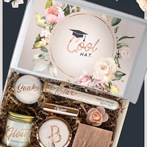 Time To Relax Graduation Spa Gift Set For Her, College Class of 2024 Graduation Gift Box for Best Friend, Daughter, Teacher or Student (GH1) BlckberrySage Candle