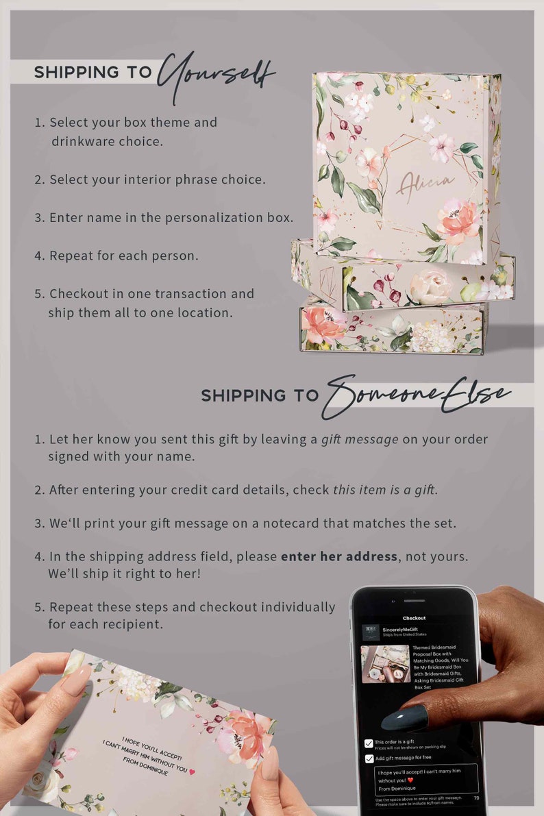 Themed Bridesmaid Proposal Box with Matching Goods, Will You Be My Bridesmaid Box with Bridesmaid Gifts, Ask Bridesmaid Gift Box Set Th1 image 9
