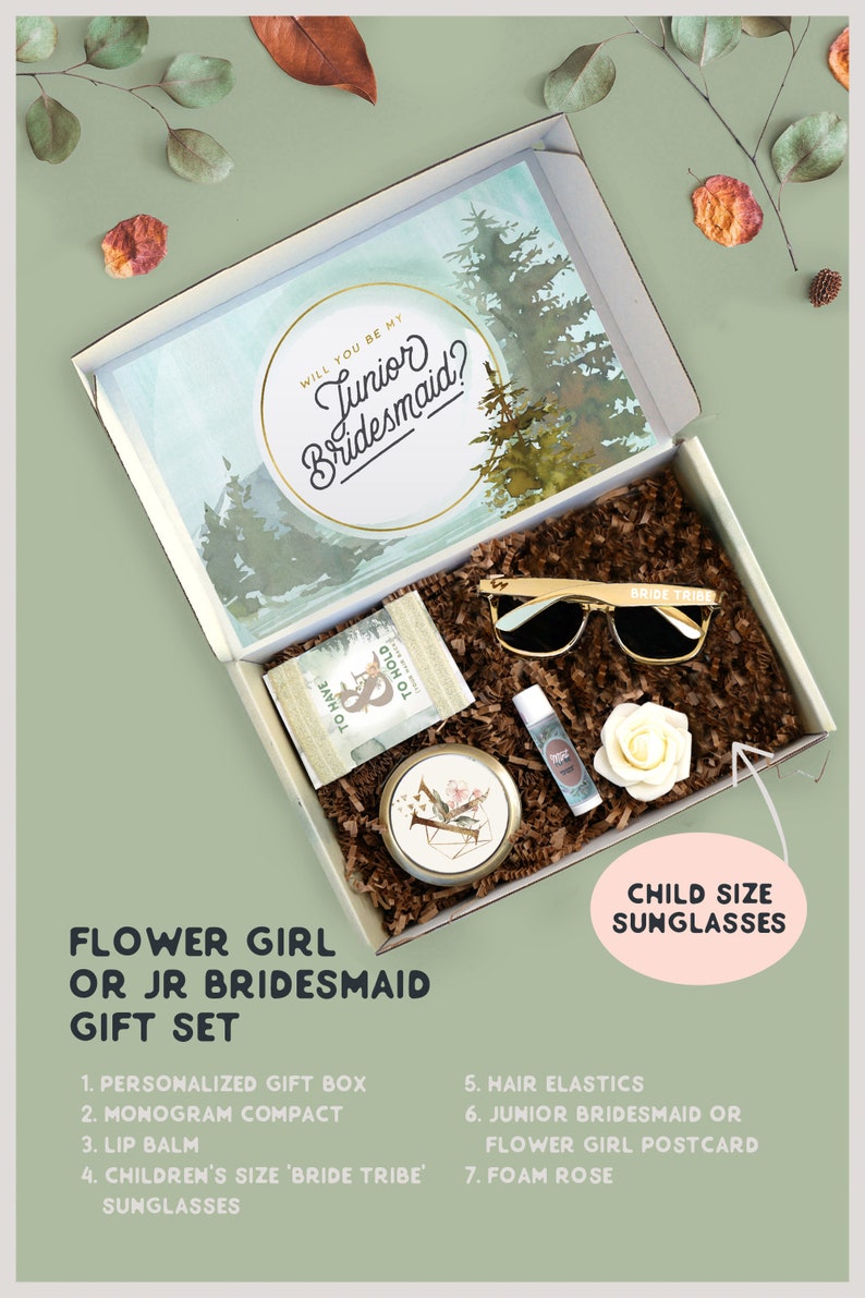 Themed Junior Bridesmaid Proposal Box with Jr Bridesmaid Gift Set, Will You Be My Junior Bridesmaid Gift with Jr Bridesmaid Box Set JB1 image 4