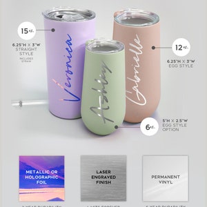 Custom Personalized Name Tumbler, Insulated Stainless Steel Cup ...