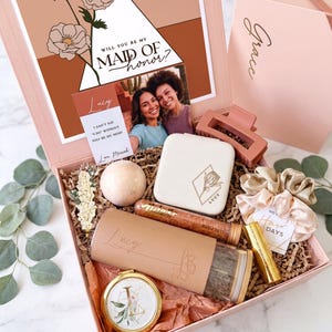 Maid of Honor Proposal Box or Will You Be My Matron of Honor Gift Set (BE1)