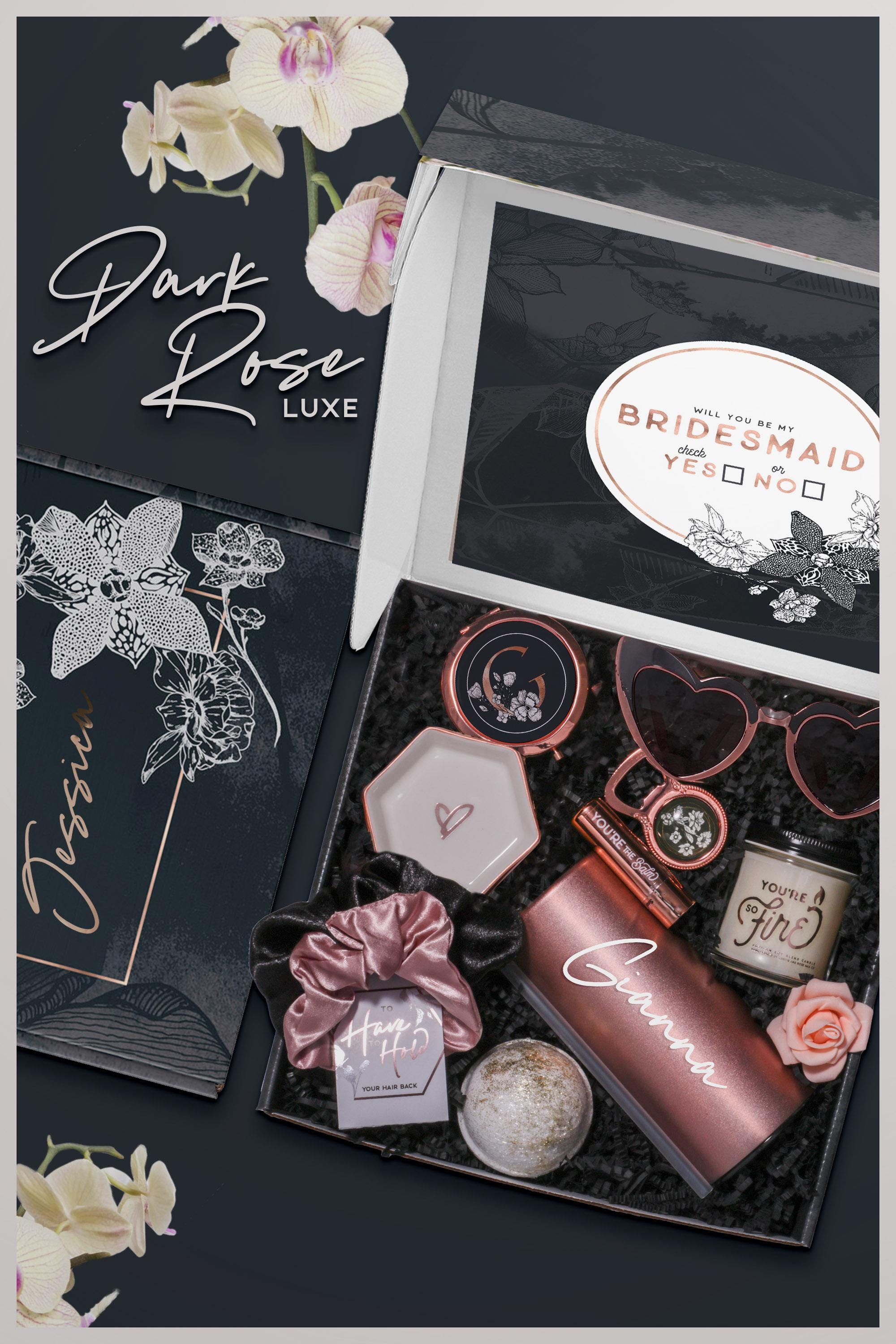 Dark Rose Gold Bridesmaid Proposal Box